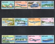1980 ST. Lucia - Means of Transport - Series of 12 Values - Yvert Tellier No. 49