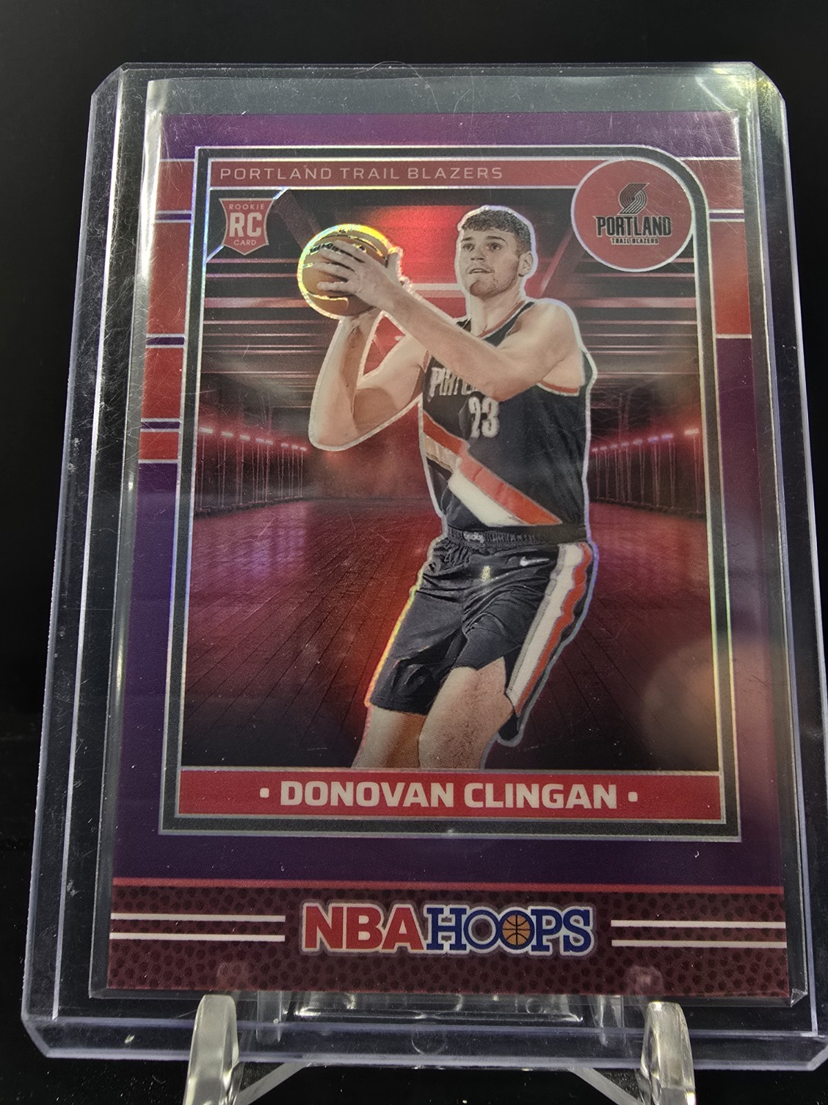 Donovan Clingan- Purple Premium Prizm /249- 2024/25 Panini NBA Hoops #237