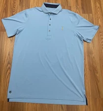 Greyson Polo Mens Large Performance Stretch Golf Shirt Blue Lightweight No Logo