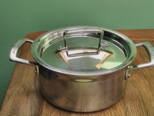 Le Creuset 2.3L /18 cm Stainless Steel Casserole Saucepan Stock Pot With Lid