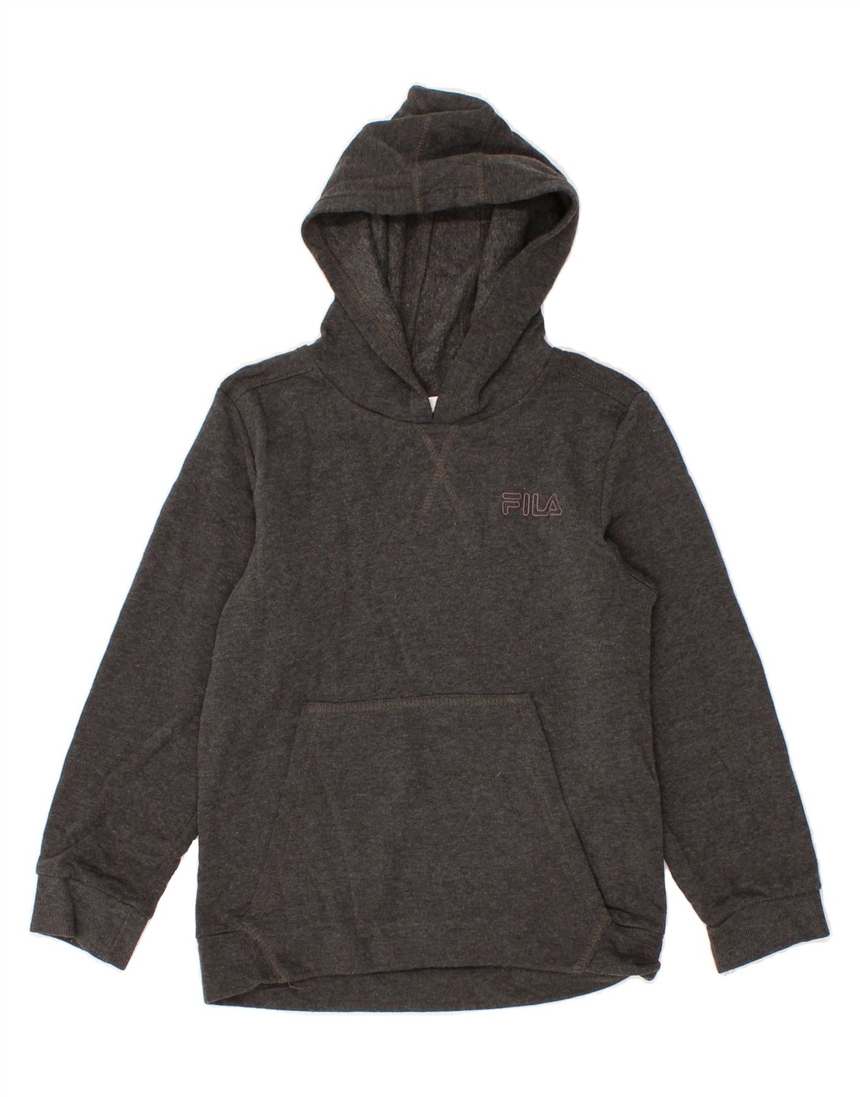 FILA Felpa con Cappuccio Ragazzo Maglione 7 8 Anni Grigio Poliestere BM10