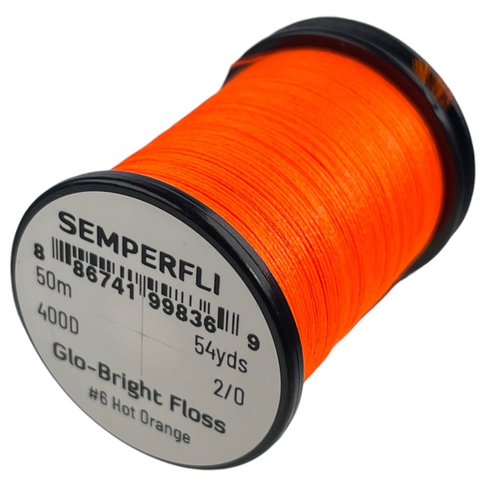 Semperfli Glo-Bright Floss 2/0 400D #6 Hot Orange - Fly Tying Materials