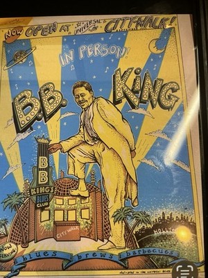 Ultra Rare Early Emek Poster BB King Universal City 1994 Citywalk SIGNED