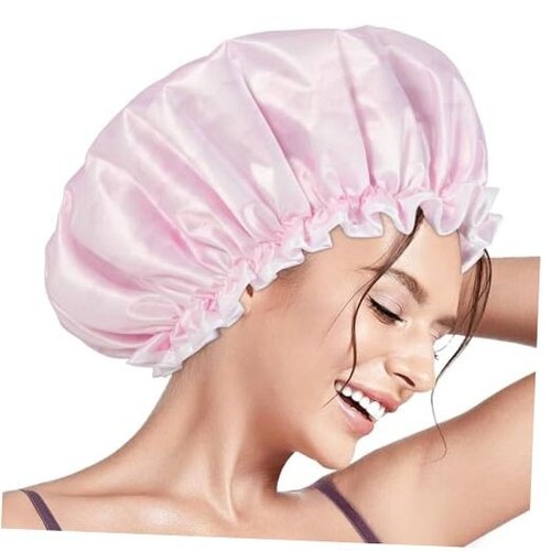 Shower Caps, Reusable Shower Cap for Women, Double Layer Waterproof Hair Cap,