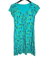 Fresh Produce Fit  Flare Midi Dress Size S Ruffles Floral Abstract Boho