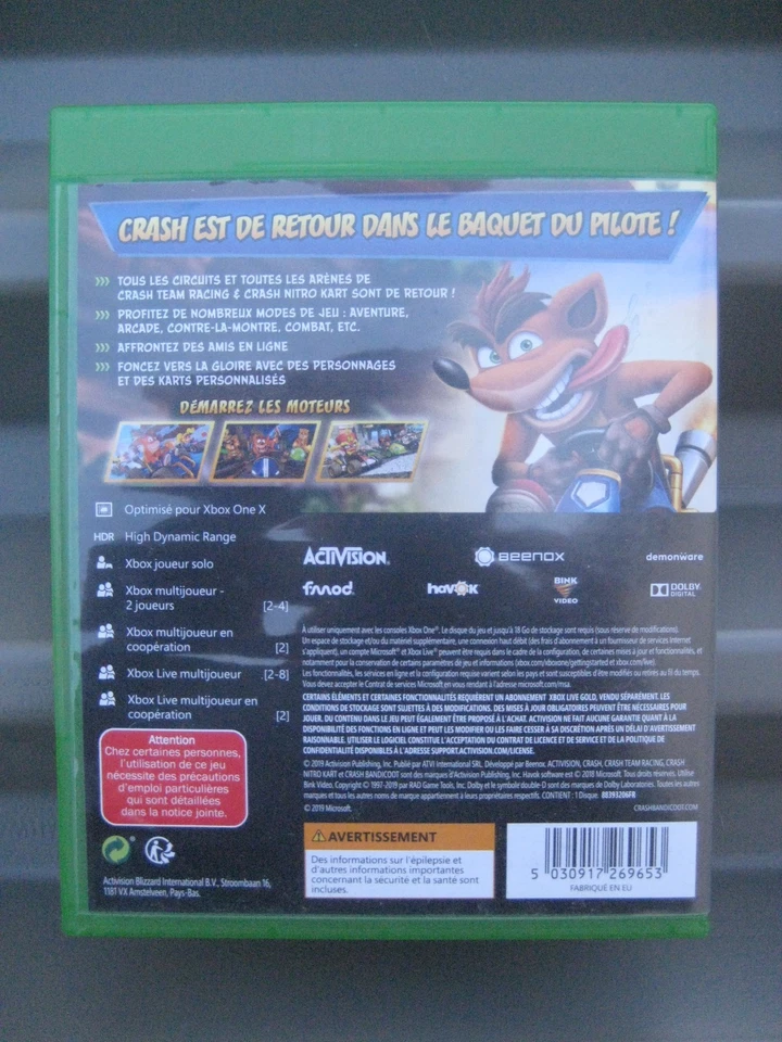 Jeu vidéo Xbox One CTR Crash Team Racing Nitro Fueled ( 2019 ) PAL, photo 3 sur 3