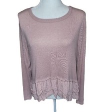 Le Lis Women's Sz Small Pretty Pink Ruffled Top Made in the USA