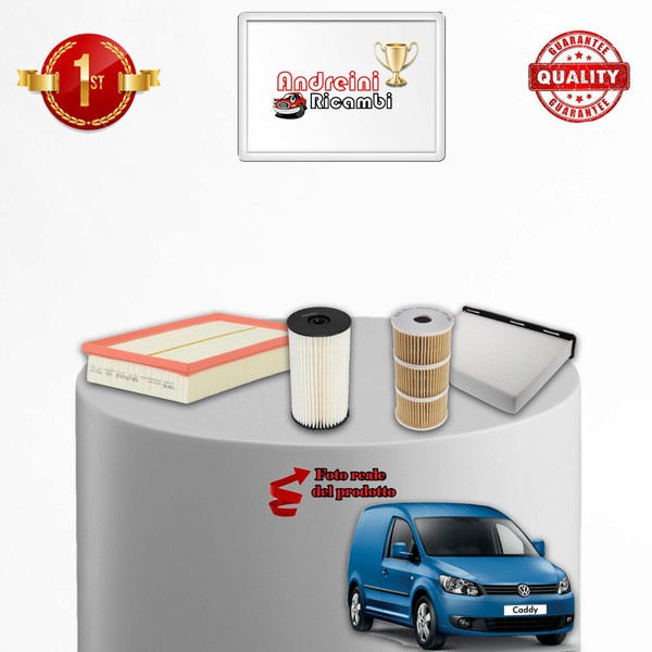 Set Service 4 Filter VW Caddy III 1.6 Tdi 75KW 102CV Von 2010-> 2015-image