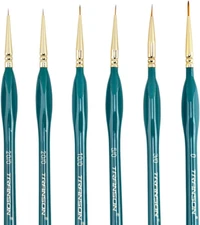 Transon Detail Thin Paint Brush Set 6Pcs for Model Minature Craft and Art Painti
