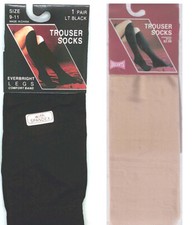 CHOOSE COLOR --NYLON OPAQUE KNEE- HI TROUSER SOCKS  STOCKING PANTYHOSE