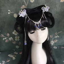 Long Perlé Gland Cheveux Clips Front Décor Superposé Chaîne Epingles à Chinoise