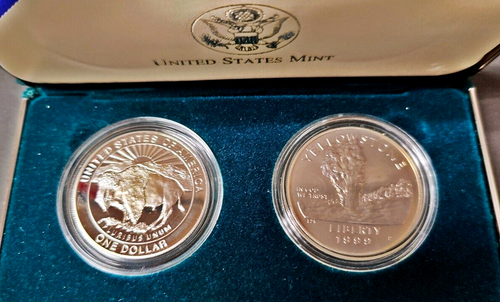 1999 Yellowstone National Park Commerative Coin Program! Two Coin Set! - Picture 2 of 2