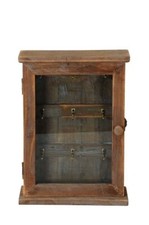 Schlüsselkasten - braun - Holz - Glastür