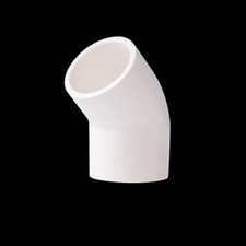 PVC Pipe Fittings 45° Elbow Socket ID 63mm Solvent Weld White