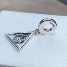 NEW/TAGS AUTHENTIC PANDORA SILVER CHARM HARRY POTTER DEATHLY HALLOWS #55