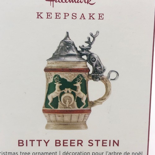 Hallmark Keepsake Ornament 2019 BITTY BEER STEIN Deer MINIATURE Lid opens closes - Picture 2 of 4