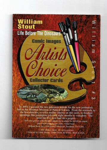 Artists Choice Collector Cards 1997 signed 3 Life Before Dinosaurs William Stout - Picture 2 of 2