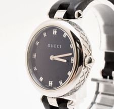 [N MINT] Gucci Diamantissima 141.4 Black Dial Quartz Ladies YA141403 Watch JAPAN
