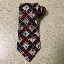 Tommy Hilfiger Neck Tie Men's Golf Red Blue 100% Italian Silk Made in USA