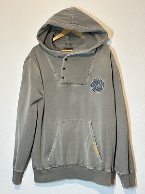 Replay Service Equipment Men XXL Hoodie Distressed Gray Grunge Gorpcore