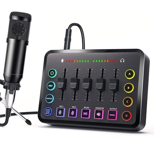 Podcast Mixer Pc Mixer Rgb Gaming Mixer with Streaming Xlr for Pc - Afbeelding 3 van 12
