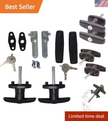 Durable Black Powder Coated T-Lock Set   Keyed Alike with Complete Accessories