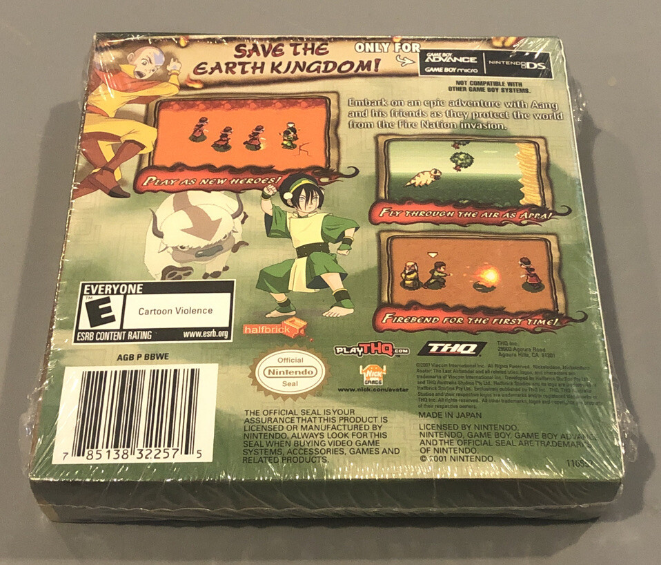 New Sealed Avatar the last Airbender: Burning Earth Game Boy