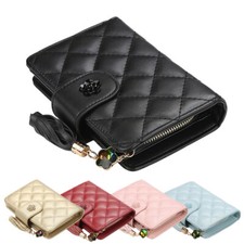 Small Soft Leather Wallet for Women RFID Ladies Card Holder with Zipper Pocket