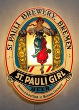 Vintage 1980s St. Pauli Girl Beer Lighted Sign 3-D