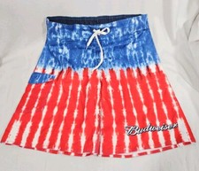 Patriotic American Flag Swim Trunks Red White Blue Mens 32 Budweiser Board Short