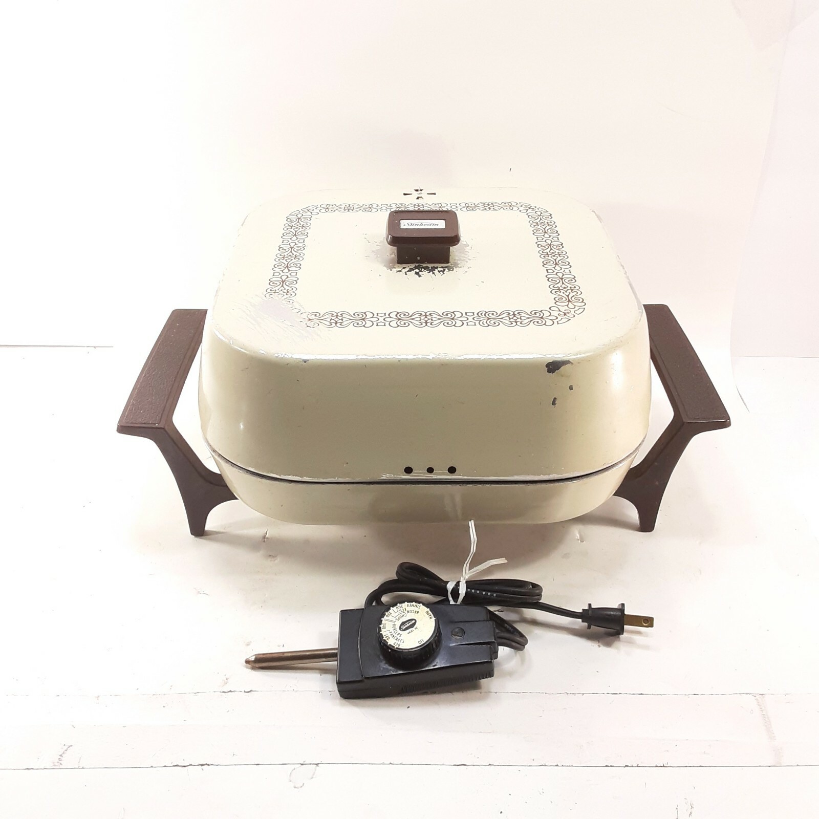 Vintage Sunbeam Electric Frypan/Skillet Model 7-29AF Pre-Owned Tested Works  | eBay