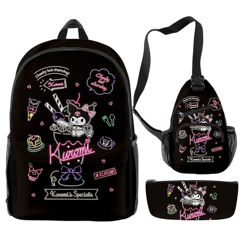 Kuromi Rucksack Brusttasche Student Schreibwaren Aufbewahrung Buchtasche Federmäppchen - Bild 17 von 44