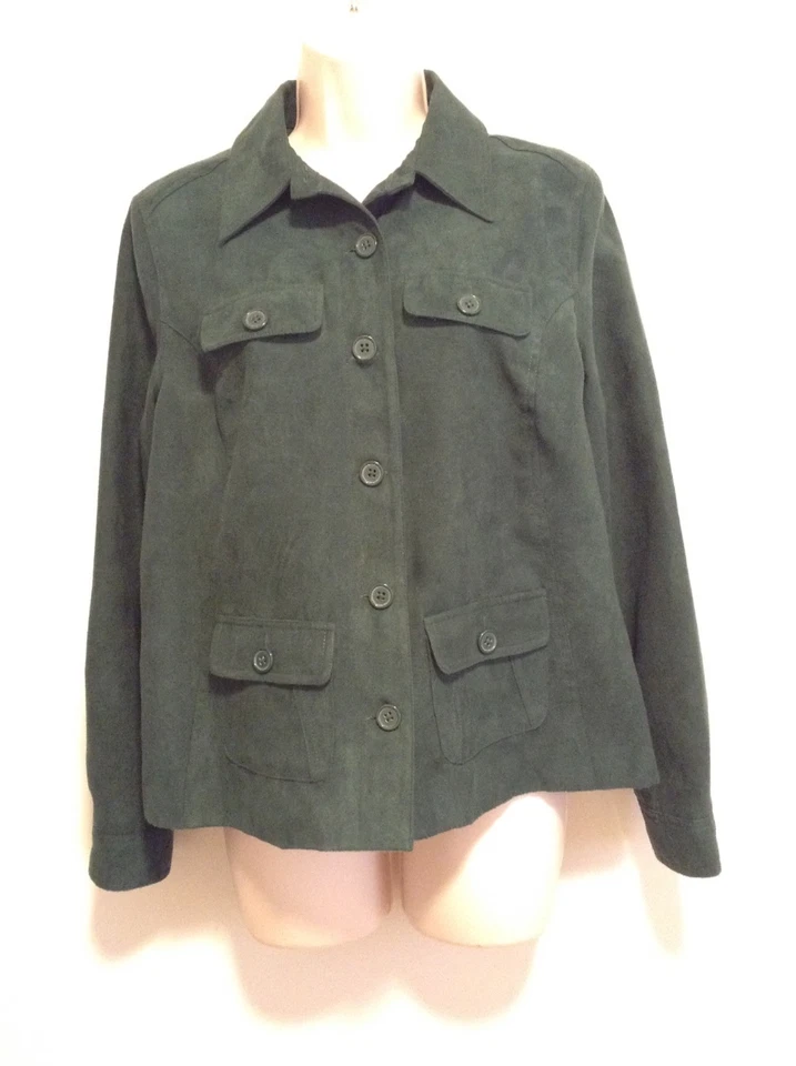 Top/chaqueta Studio Works verde para mujer talla pequeña 12P Foto 2 de 4