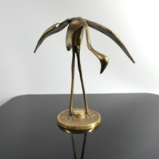 Vintage Messingvogel Kranich Reiher
