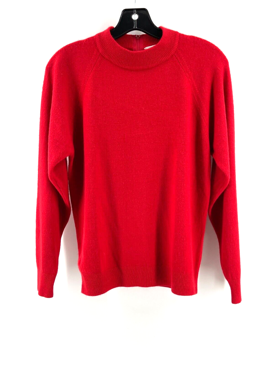 Designers Originals Women's Red Luxelon Knit Sweater Back 1/4 Zip Holiday  Size S | eBay