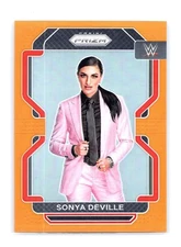 RARE 2022 PANINI PRIZM WWE #147 SONYA DEVILLE  1ST PRIZM ORANGE PRIZM SSP 04/99