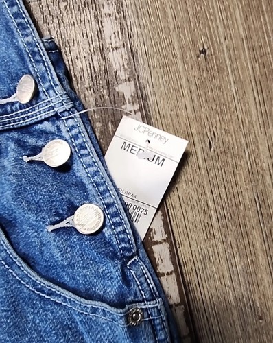 NWT Women / Girl Arizona Jeans Denim Bib Overalls Medium see pics for measuremen - Picture 4 of 13
