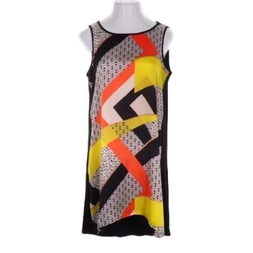Top túnica mujer talla XL Hi Lo multicolor bloque elástico sin mangas - Imagen 1 de 8