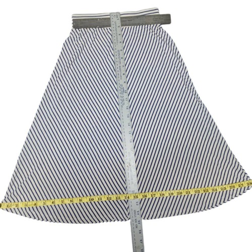 Girls Blue White Striped A-Line Midi Long Stretch Skirt Easy Care Small 6-6X - Picture 9 of 13