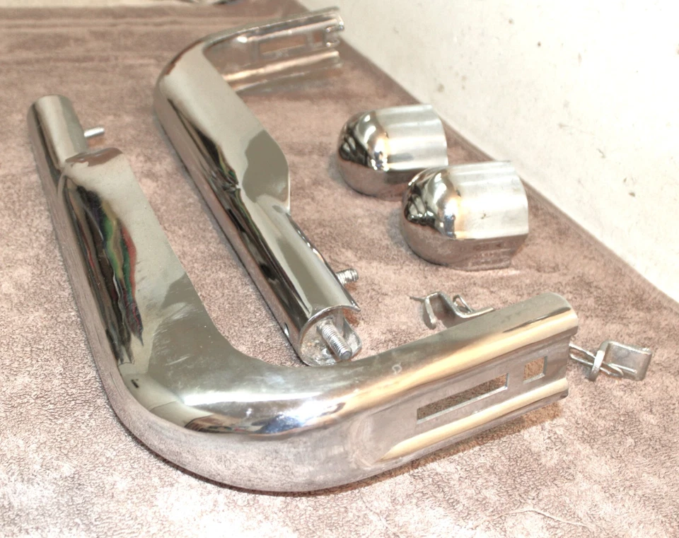 Ford Custom Deluxe Crestliner 1949 1950 accesorio cromado protectores de parachoques delantero Foto 3 de 4