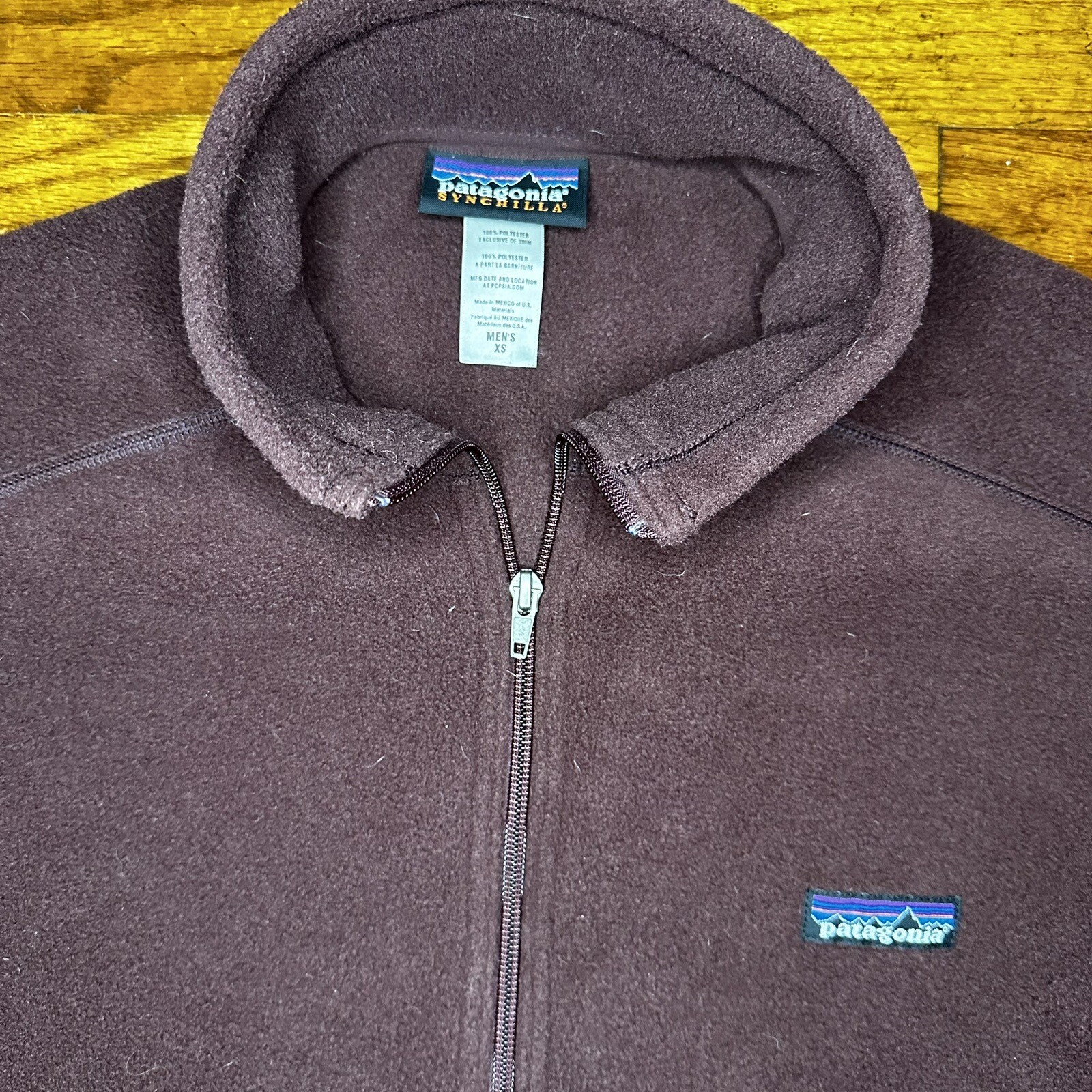 2000'S Patagonia Synchilla Fleece Jacket (25095), Men's Size L polyester brown type Vintage Second Hand