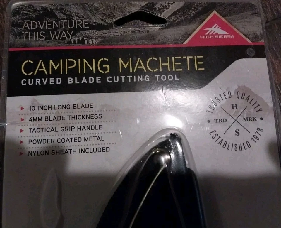 Cuchillo de camping hecho a mano Blacksmith Machete High Sierra hoja curva herramienta y cubierta Foto 3 de 4