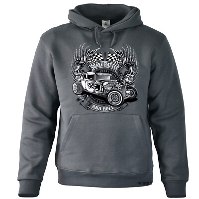 Rockabilly Hoodie Sweatshirt Automotiv Tuning Speedshop Racing Biker *1087 grey