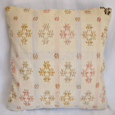 Housse de coussin housse de coussin en kilim turc 16 x 16 pouces nomade vinta... - Photo 1/4