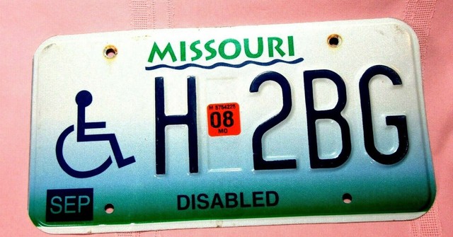 2008 LICENSE PLATE Missouri Disabled Wheelchair #101 | eBay