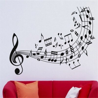 Notes Treble Clef Decor Quality Music Wall Decal Vinyl Sticker Home ...