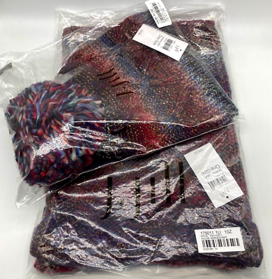 J.Jill ~ NEW Gorgeous Set: Shimmering Ombré Infinity Scarf & Pom