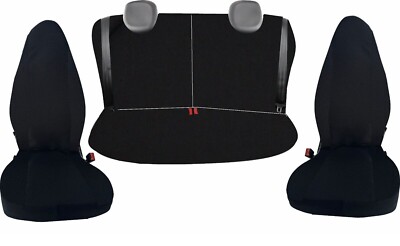 Autositzbezüge Komplettset für Toyota Aygo Baumwolle Schwarz Made in Italy