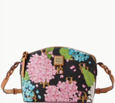 Dooney & Bourke Hydrangea Monogram Penny Crossbody PICK COLOR BLACK CREAM BLUE