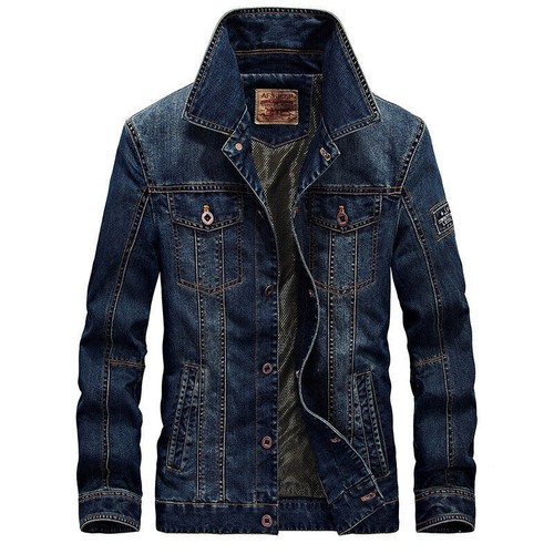 Neu Mode Herren Jeansjacken Vintage Jeansjacke Freizeit Baumwolle Cowboy Mantel - Bild 2 von 14
